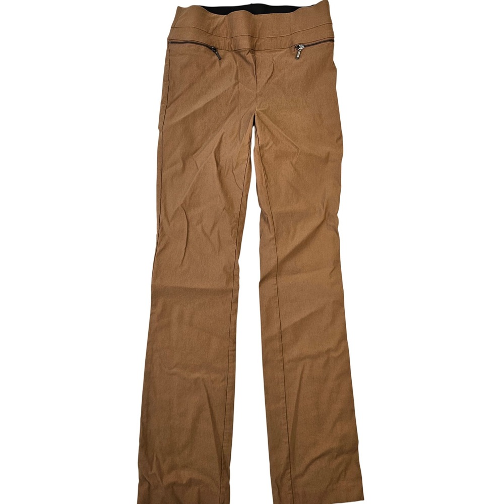 Violets & Roses Camel Brown Pull On Zipper Pocket Trousers Size 6/28